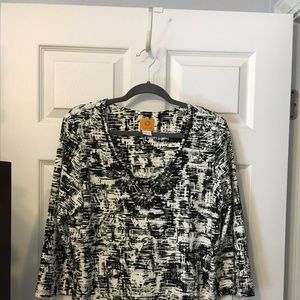 Ruby Road pull over jeweled 3/4 sleeve top, L